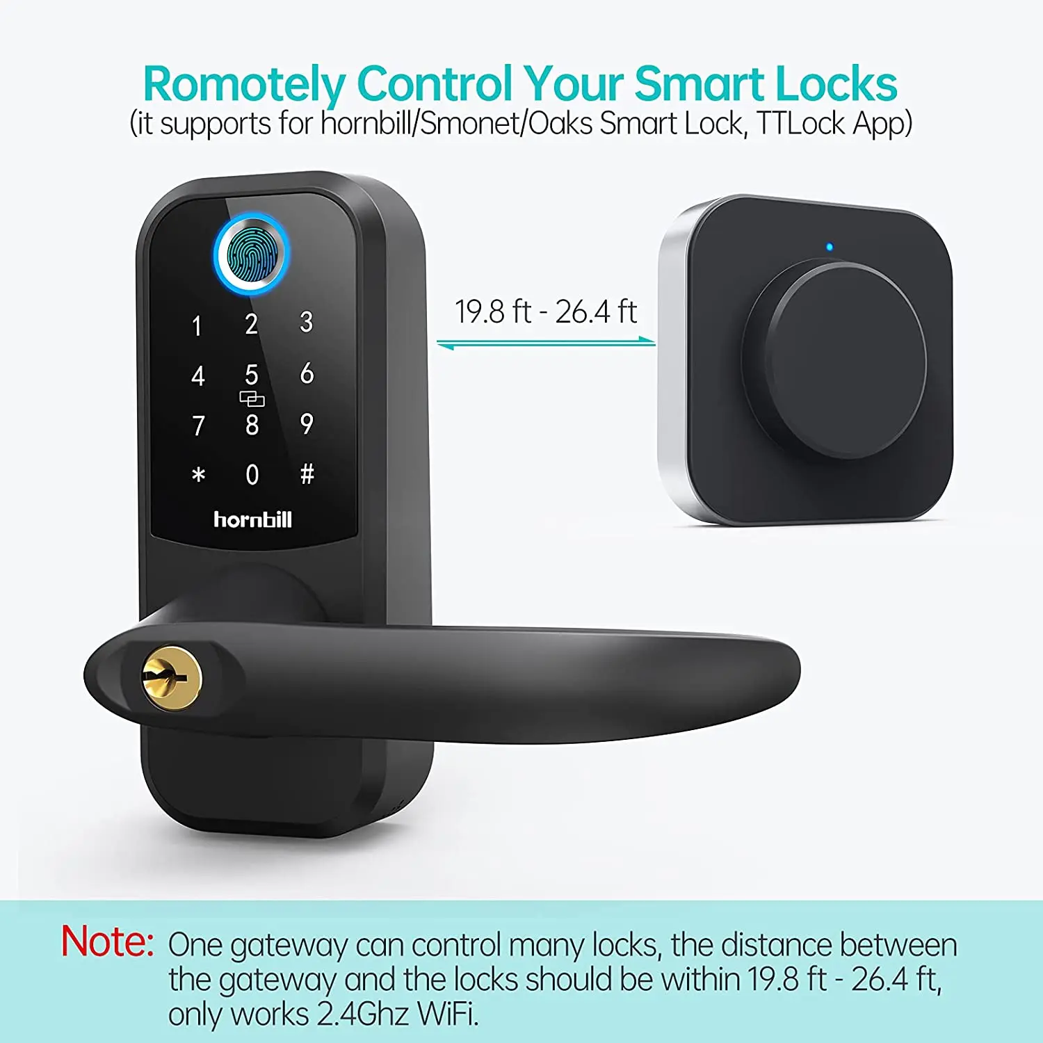 Hornbill 와이파이 허브 게이트웨이 브리지 TTlock 원격 제어, 전자 스마트 도어락 잠금 해제, 블루투스 알렉사 변환기, G2