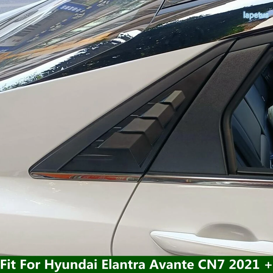 

Rear Window Triangle Shutters Blinds Cover Trim 2PCS Fit For Hyundai Elantra Avante CN7 2021 - 2023 Matte Black Exterior Parts