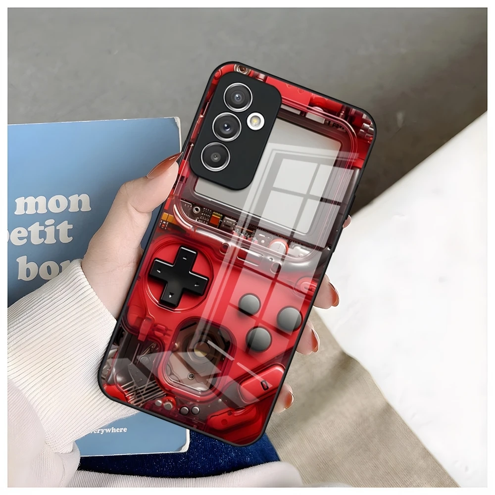 Игровой чехол для телефона Samsung S24 Ultra S23 S22 S20 Fe S21 Plus Galaxy A54 A34 A24 A53 M54 Note 20 стеклянный