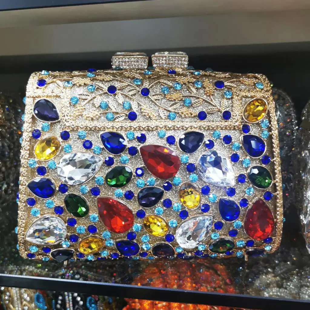 

Женский красочный клатч, кошелек, вечерняя сумка, клатчи, сумки для женского коктейля, роскошная сумка-минодьер с кристаллами, свадебная сумочка