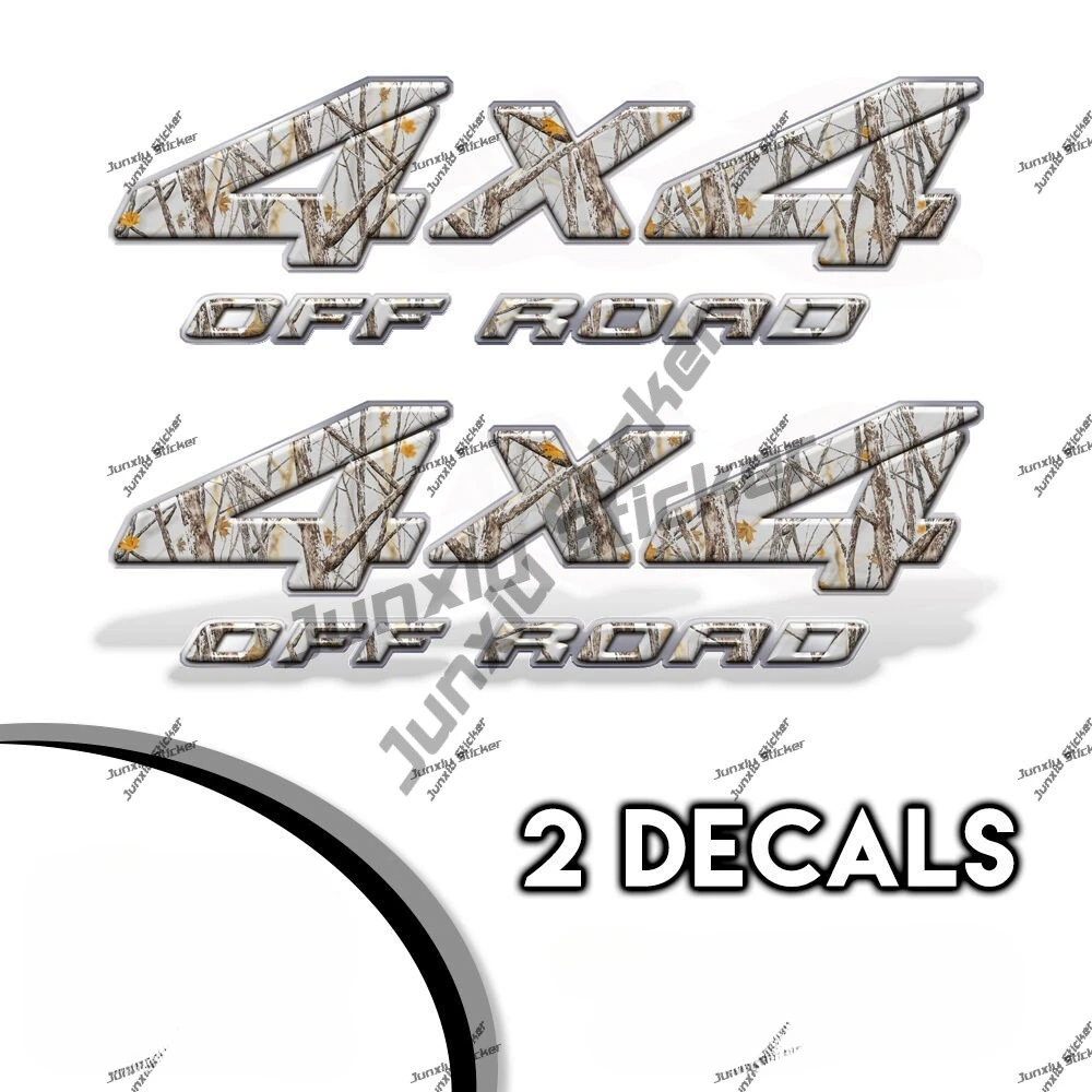 2 шт. 4x4 наклейки для бездорожья Снежная буря камуфляж устойчивая к царапинам