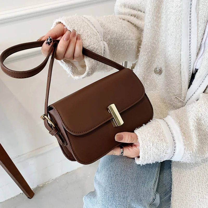 Unistybag Handbags for Women Retro Shoulder Bag Fashion Vintage Luxury Bag Trend PU Leather Women's Bag Small Square Bag
