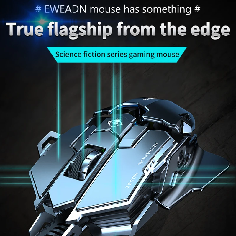 Проводная игровая мышь MK500 для киберспорта, подсветка RGB, 6-Gear, 12800dpi, корпус из алюминиевого сплава, Офисная мышь, подарки для детей, периферийные устройства для компьютера