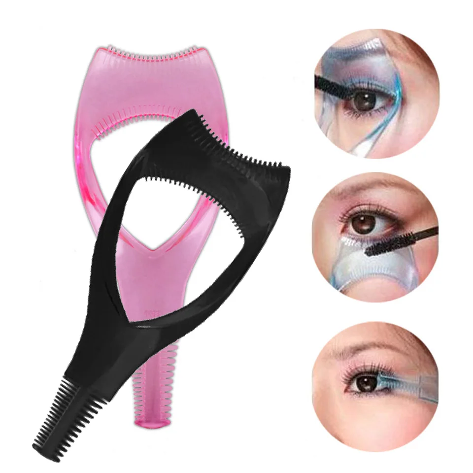 

3 in 1 Eyelash Tools Make Up Mascara Shield Guard Curler Applicator Comb Guide Card Makeup Tool Beauty Cosmetic Tool Dropship