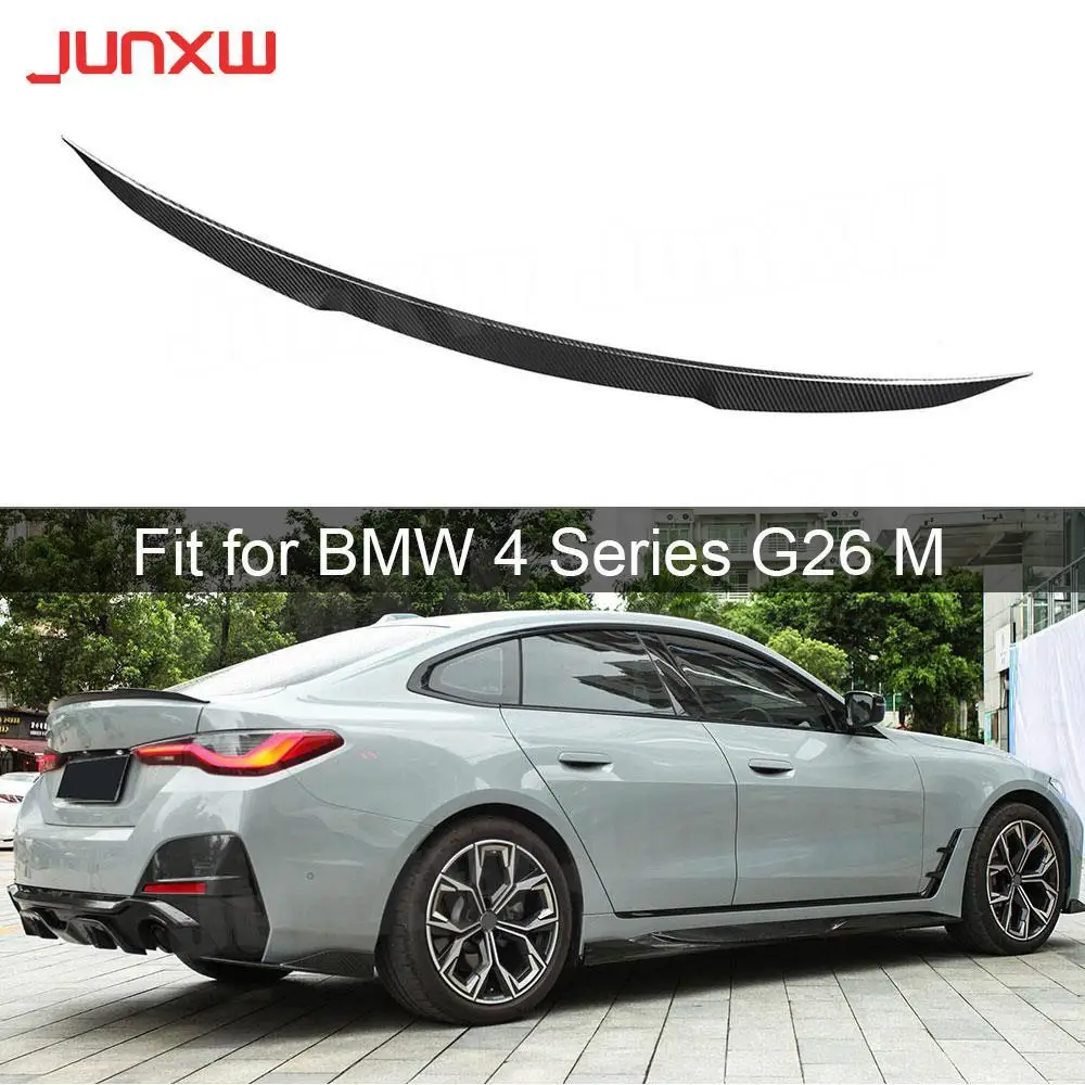 

for BMW 4 Series G26 M Sport Sedan 2020+ Rear Trunk Wing Spoiler Car Accessories Dry Carbon Fiber Rear Spoiler Wing FRP