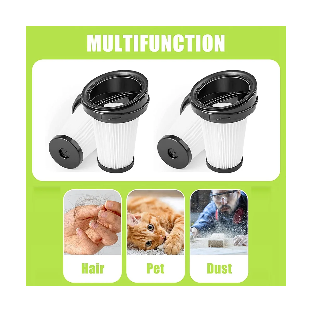 8 фильтров для ручного пылесоса Vch 9629 9630 9631 фильтр с чистящей щеткой