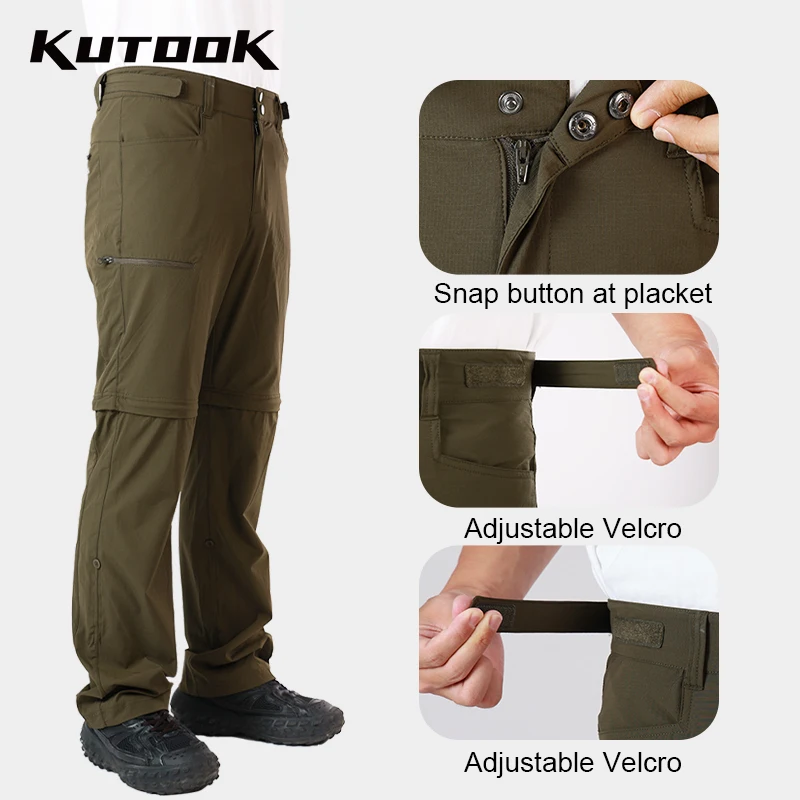 Новинка мужские Походные штаны kutake шорты и брюки все в одном портативные