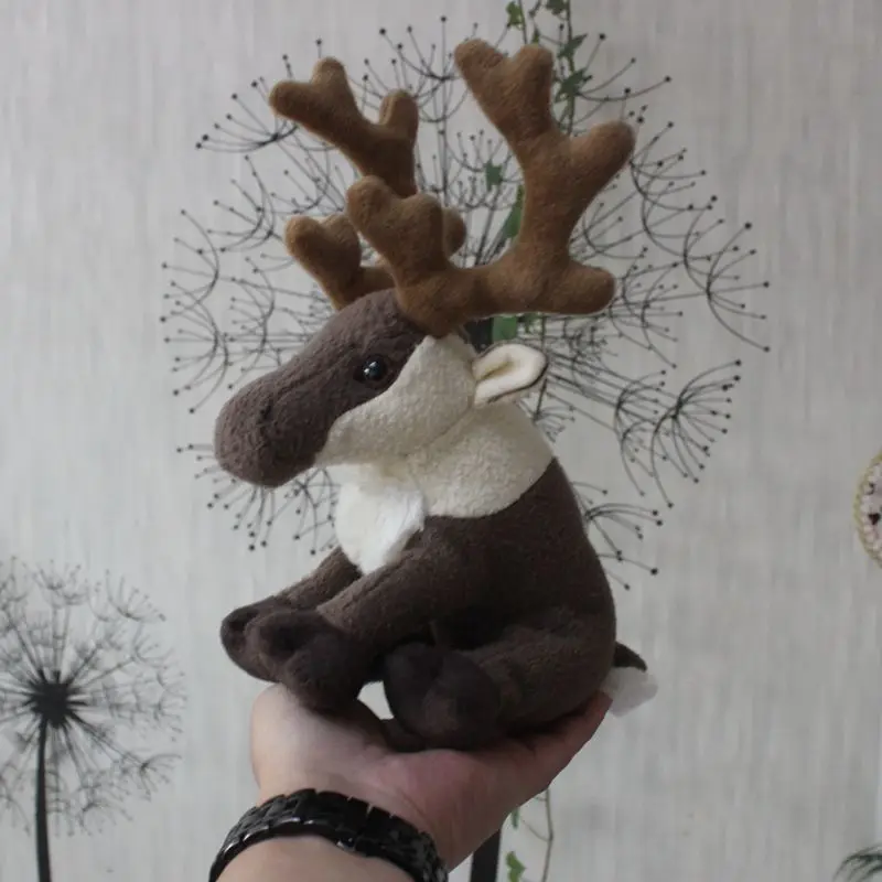 Мягкая милая плюшевая игрушка имитация коричневого лосящего оленя лось