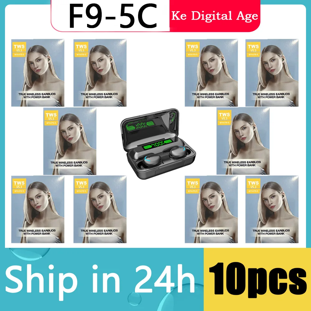 

F9 Tws Wireless Headphones Bluetooth Earphones 10pcs Lot Wholesale Handfree Headphones for Smartphone Gaming Earphone Hifi Sale