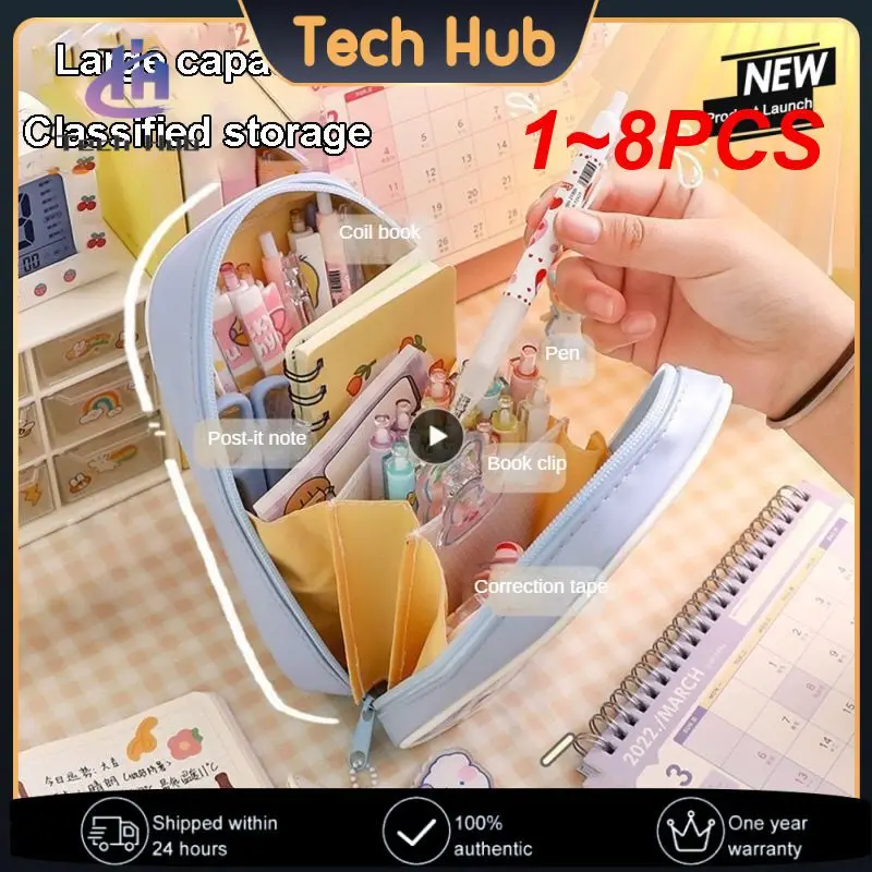 

1 ~ 8 шт., милый прозрачный карандаш, вместительная водонепроницаемая сумка для ручек, милая фоторучка для девочек, школьные принадлежности, канцелярские принадлежности