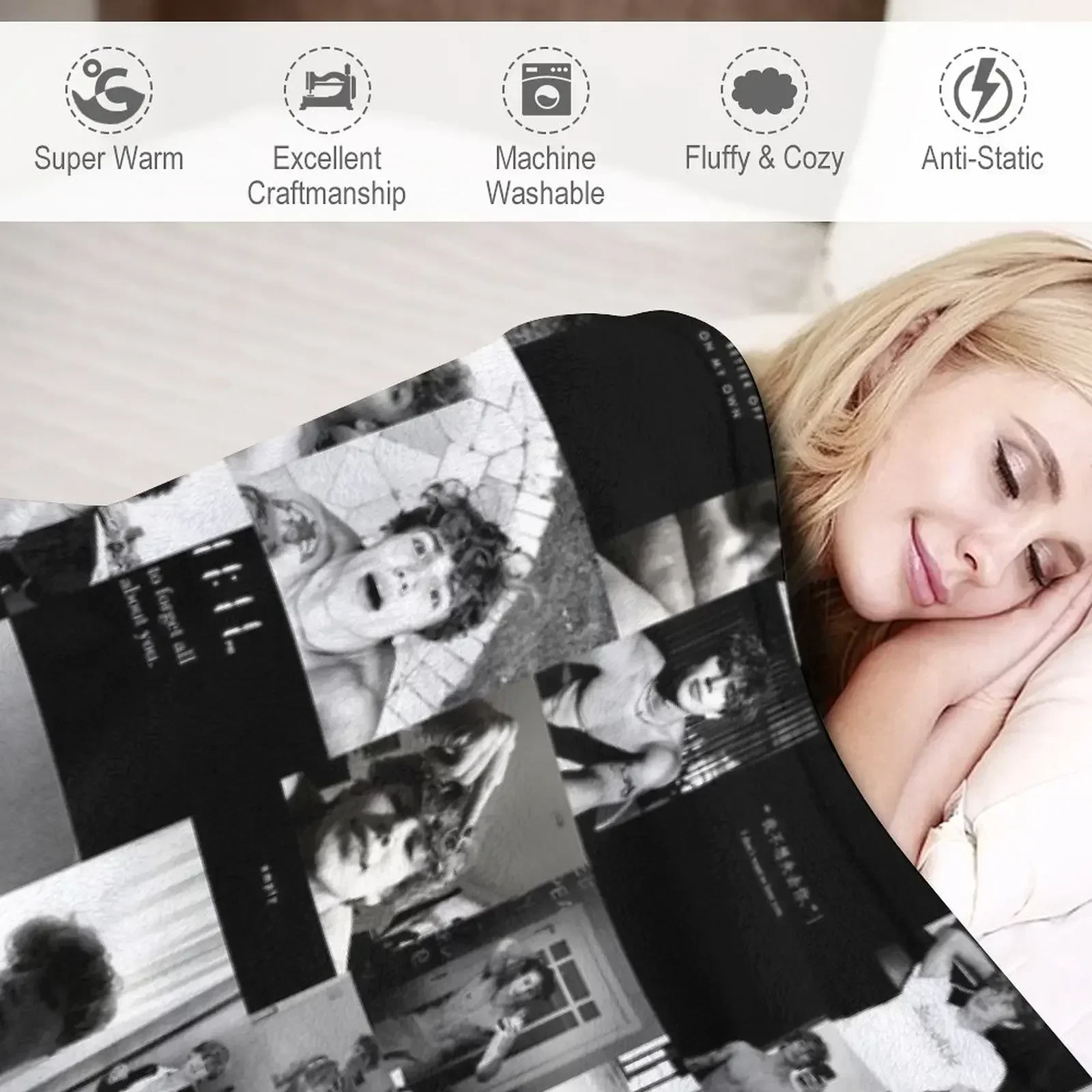 Стильное одеяло bnw с коллажем Vinnie Hacker декоративное и пледы одеяла