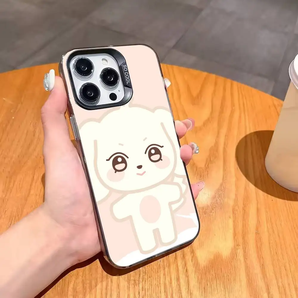 Фото C-Cute A-ANITEEZ чехол для телефона для iPhone 17 16 15 14 13 12 Pro Max серый черный матовый лазерный металлик Aurora Funda №5