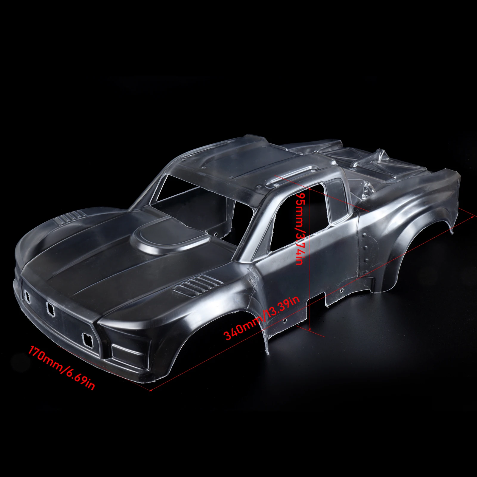 Фото HooCrawler 1/14 RC Truk Bodyshell Pre-Cut Clear Pickup Body Shell Kit с наклейкой для радиоуправляемого грузовика Arrma Mojave Grom в масштабе 1/14 №5