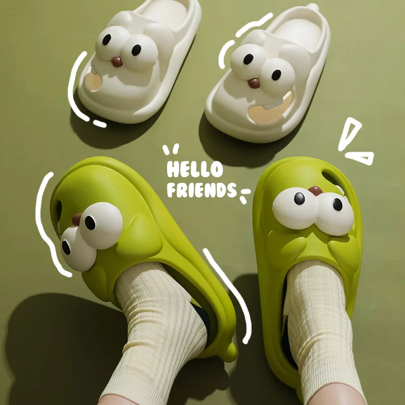 

shoes for women Summer Beach Cloud Big eyes dog Cartoon Cute Kawaii slides Sandals Funny Outdoor Soft Sole Non Slip