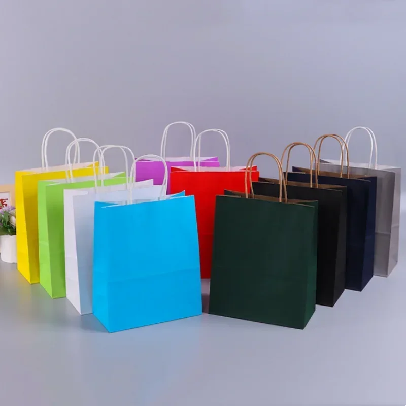 Фото 10/20/30/50pcs Gift Pakcaging Kraft Paper Bag Birthday Party Wedding Christmas New Year Child Favors Cookies Snack Decoration №1