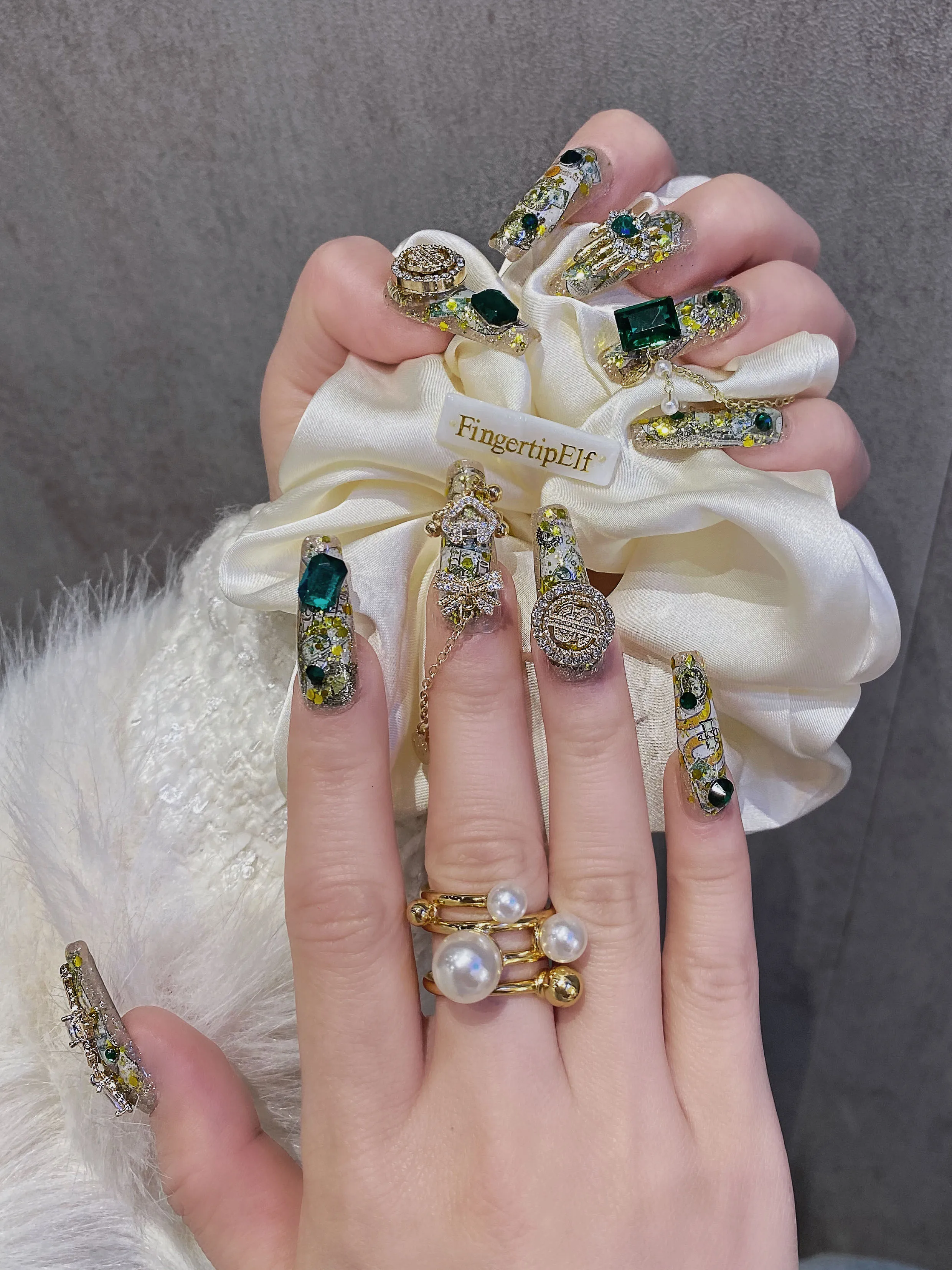 Uniqeue ручной работы Маникюр Сделай Сам под заказ большая блестящая искусственная