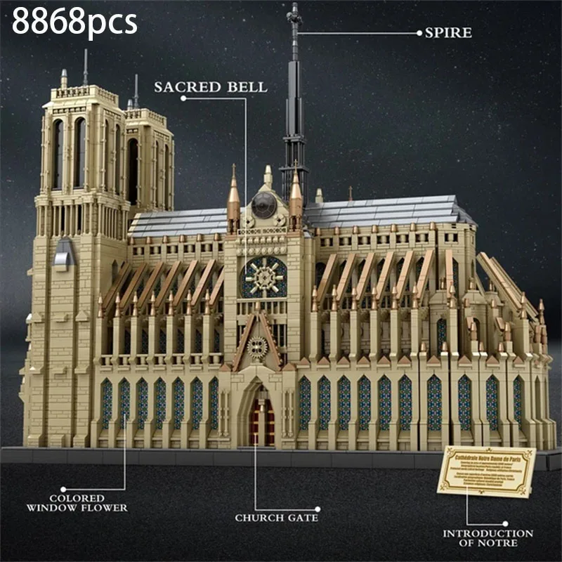 

2023 New MOC Idea City Notre Dame De Paris Construction Kit for Adults Building Blocks Bricks toys for boys Christmas Gift Set