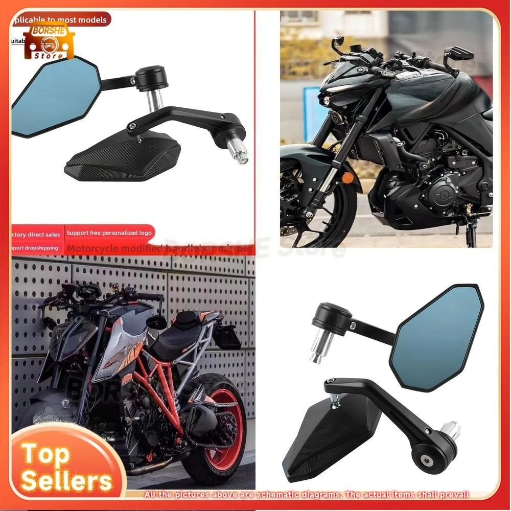 Фото Зеркало заднего вида для мотоцикла, подходящее для KTM DUKE 390 790 250 Z900, широкоугольное зеркало для модификации руля №1