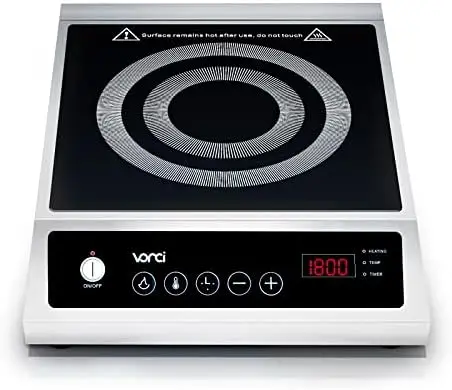 

Commercial Induction Cooktop, 1800W Portable Countertop Burner, Professional Single Induction Cooker For Pro Chef, Stainless Ste