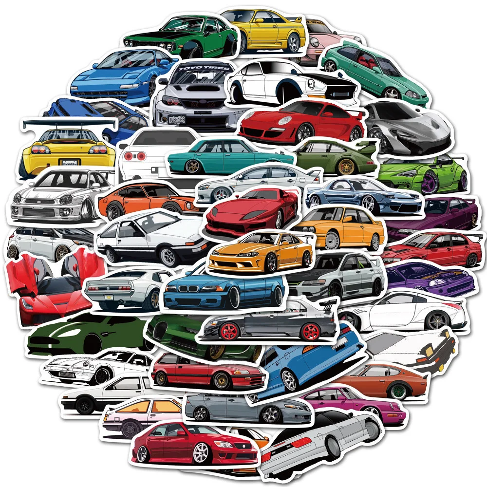 

10/30/50PCS Cartoon Cool Car Personality Creative Sticker Guitar Refrigerator Computer Motorcycle Waterproof Sticker Wholesale