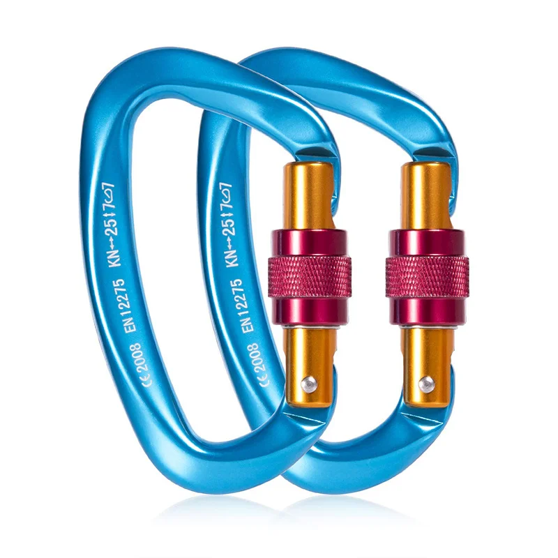 

Professional Climbing Carabiner D Shape Aviation Aluminum Safety Lock Outdoor Climbing Ascend Mountaineering Equipment