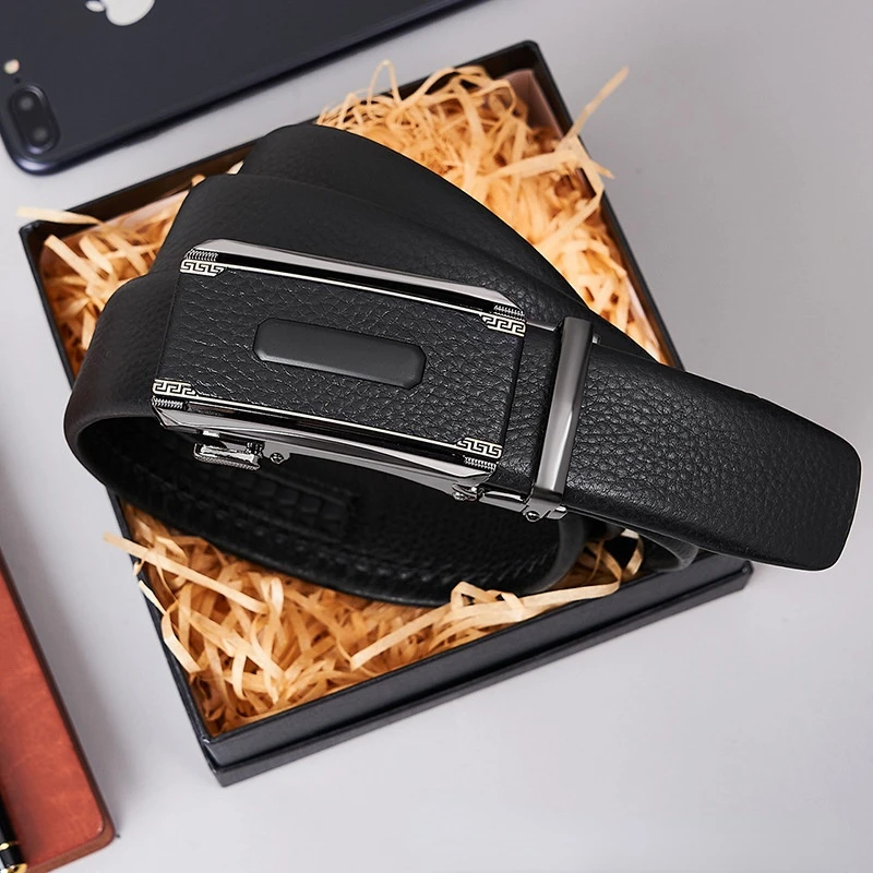 

New Belts for Men's Business Automatically Buckle Belts for Young People, Cowhide Belts for Dress Party Belts Mens Belts Luxury