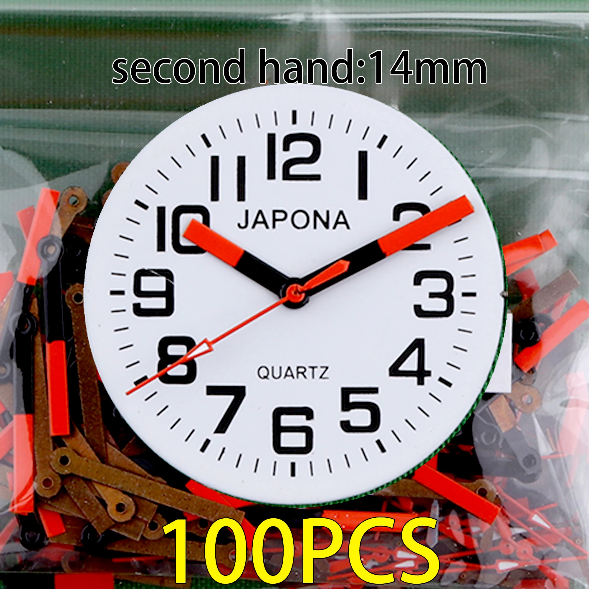 100PCS watch hands Secondhand length 14mm Red and black second hand 2035 applicable PC21 hand sl68 hand gl68 hand sl39 hand