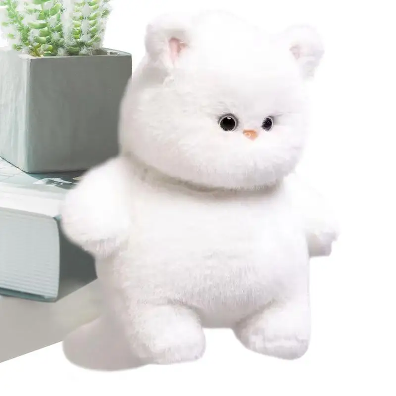 Белый кот чучело милая тряпичная кукла кошка мягкие плюшевые ручной работы с