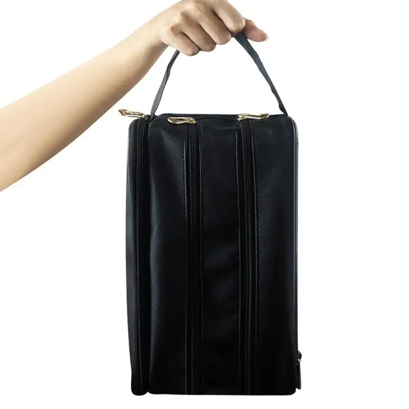 

Toiletry Bag For Men Traveling Watertight Travel Shaving & Kit Black Mens Travel Bag With 2 Compartments And Mesh Bags For