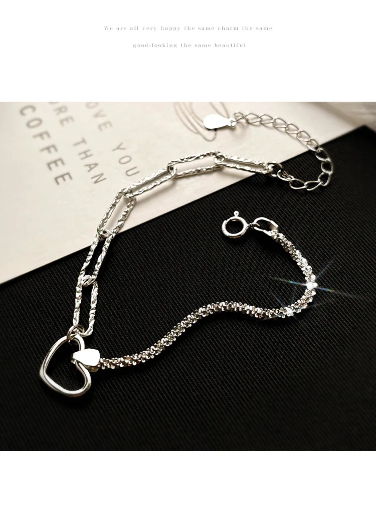 Женский браслет в виде сердца и звезды | Браслеты