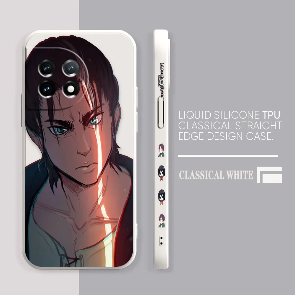 Phone Case For Oneplus 11 10 9 9R 9RT 8 8T 7 7T 5 5T 6 ACE 2 NORD Pro Liquid Case Funda Shell Anime A-Attack O-On T-Titan E-Eren