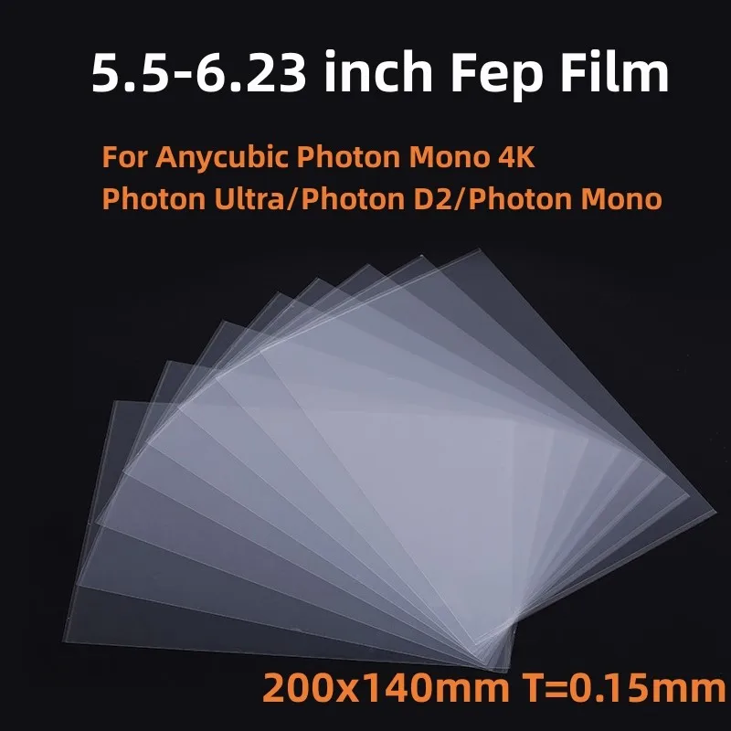 5шт Пленка FEP 6.23 дюйма 200*140*0.15мм для ANYCUBIC Photon Mono 4K Photon Ultra Photon D2 Elegoo Запчасти для 3D-принтеров Аксессуары LCD SLA 5шт Пленка FEP 6.23 дюйма 200*140*0.15мм для ANYCUBIC Photon Mono 4K Photon Ultra Photon D2 Elegoo Запчасти для 3D-принтеров Аксессуары LCD SLA