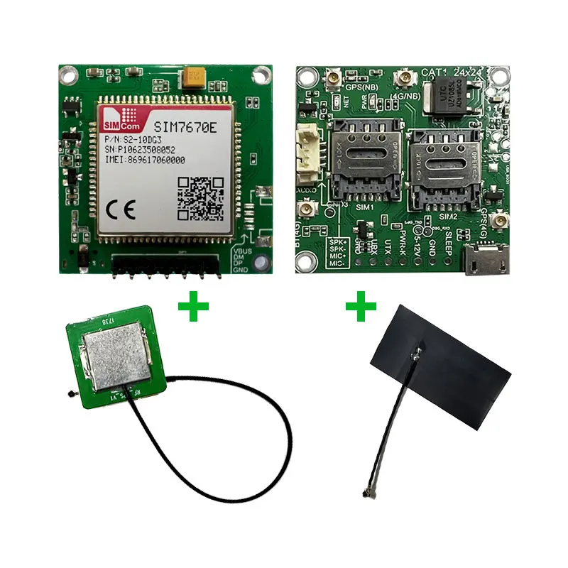 Фото Комплект коммутационной платы SIMcom SIM7670E, модули 4G LTE CAT1, поддержка данных + GNSS + голоса, однорядная игольная плата разработки с антенной №1