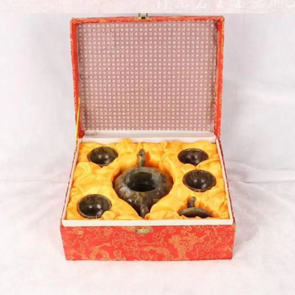 Чайник из натурального камня Nuwa чайный набор цветного для здоровья Нефритовый