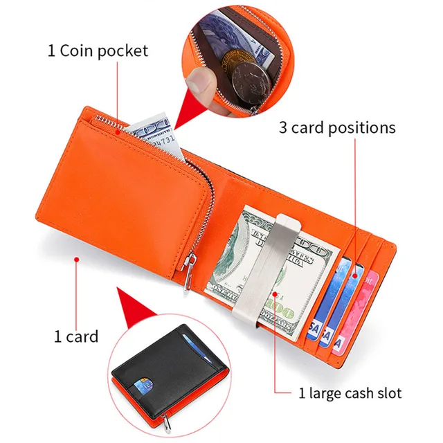 Minimalist Mini Wallet Men's Genuine Leather Wallet for Men and Women RFID Blocking Credit Card Holder Men's Money Clip 3
