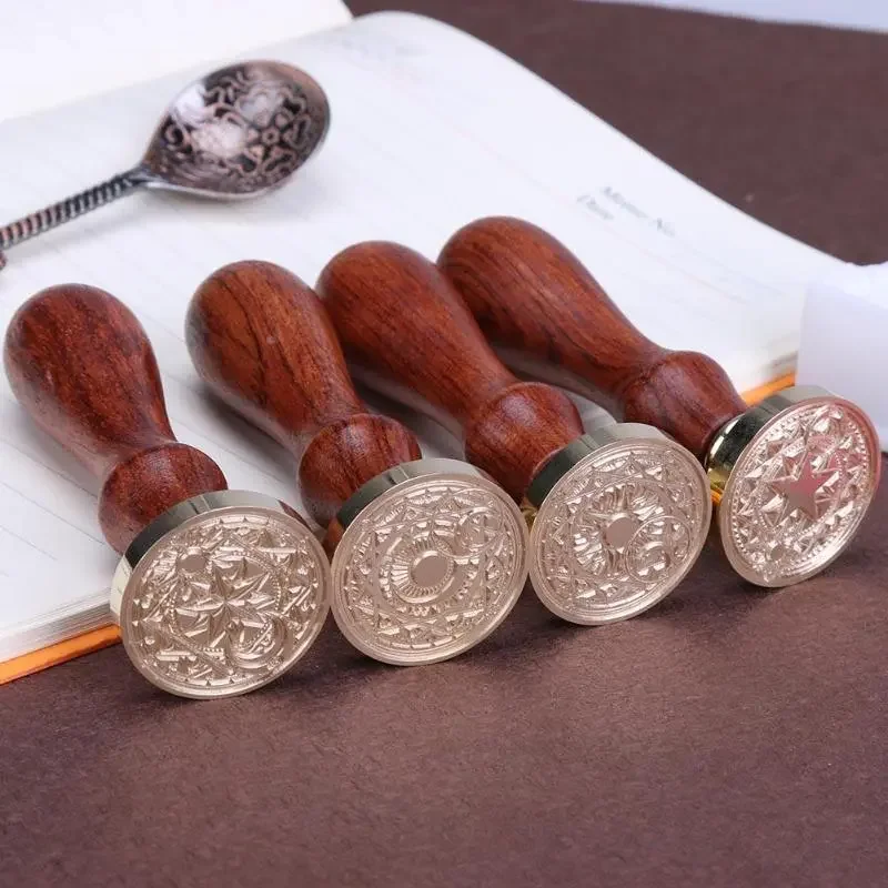 

Fantastic Retro Wood Stamp Array Magic Wax Seal Antique Beech Handle Seal Wax Stamp for Wedding Invitation Styling.