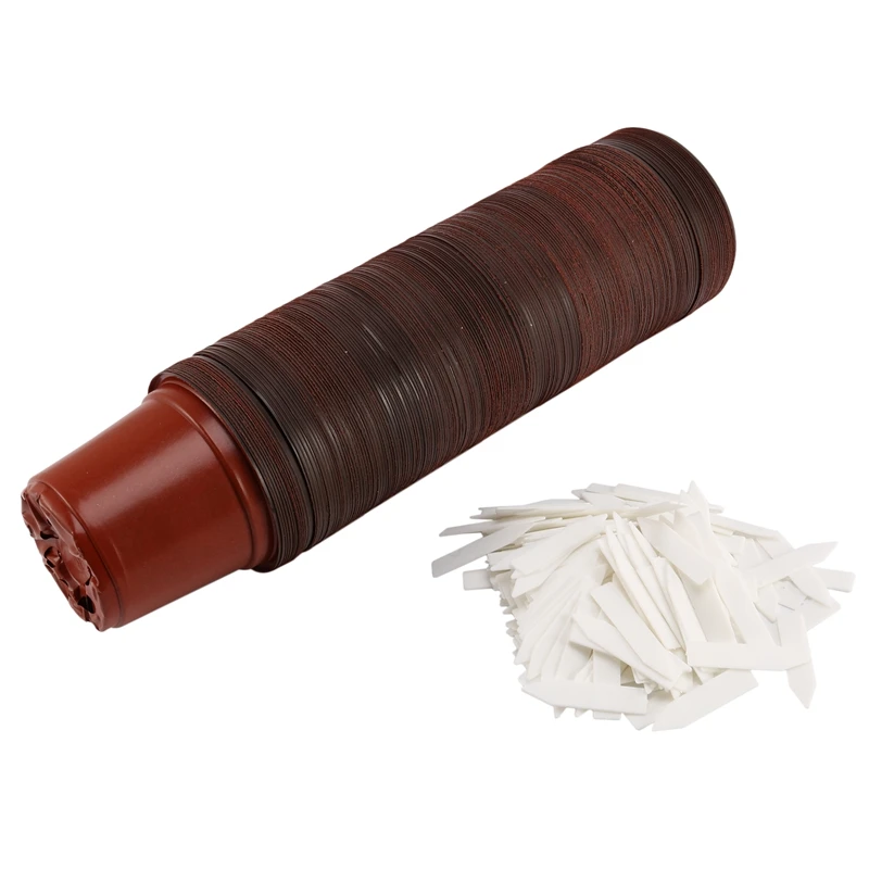 

200 упаковок 4-дюймовых пластиковых горшков для рассады с 200 этикетками для растений, розничная продажа контейнеров для рассады и цветов