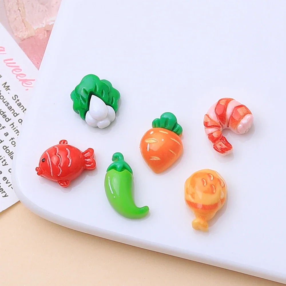 20PCS Shiny Mini Home Cooking Miniature Flat Back Resin Cabochons For Hairpin Scrapbooking DIY Decor Craft Accessories