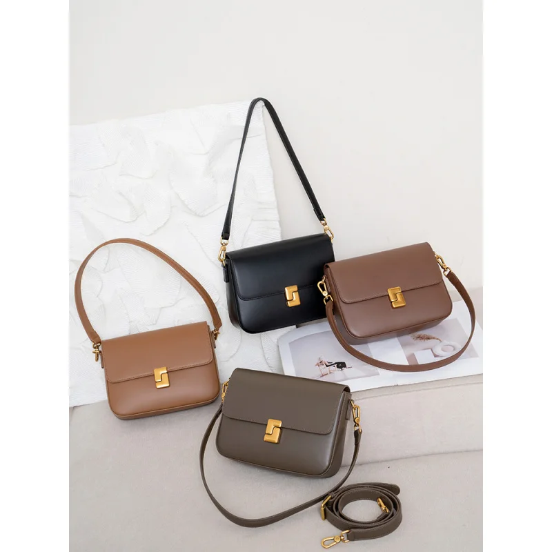 Женская квадратная сумка из натуральной кожи новая через плечо подмышки модная