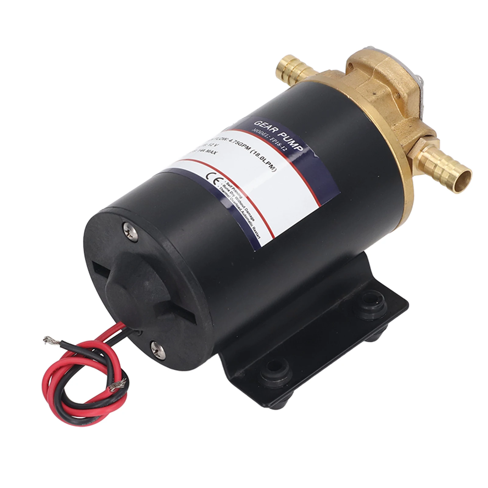 Самовсасывающий шестеренный насос Латунный клапан Резиновое основание 4.75GPM 18LPM