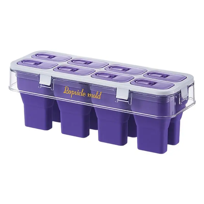 

Ice Mold Folding Reusable 8-grid Ice Mold DIY Ice Mold For Kids Adult Teens Ice Cream Molds For Parties Yogurt Juice Sticks