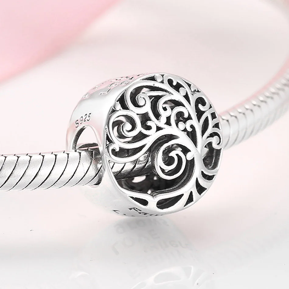 

Tree of Life Family Heritage Regal Bead for Women Bracelet Necklace Lady Jewelry Authentic 925 Sterling Silver Charm