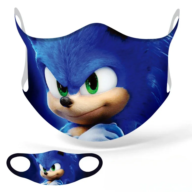 

Sonic Supersound Mouse Peripheral Printing Mask Cartoon Full-color Seamless Ice Silk Dust Mask Cosplay Mask