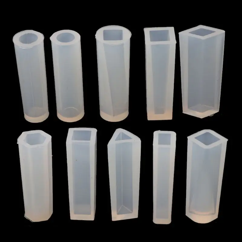 

10Pieces Jewelry Silicone Resin Moulds Long Cylinder Shape Casting Moulds Epoxy Moulds for DIY Keychains Earring Pendant