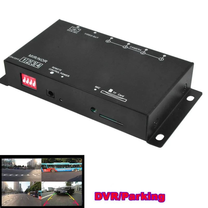 

Car DVR Recorder 9-36V / Parking Assistance Video Switch Combiner Box 360 Degree Left/Right/Rear/Front Camera