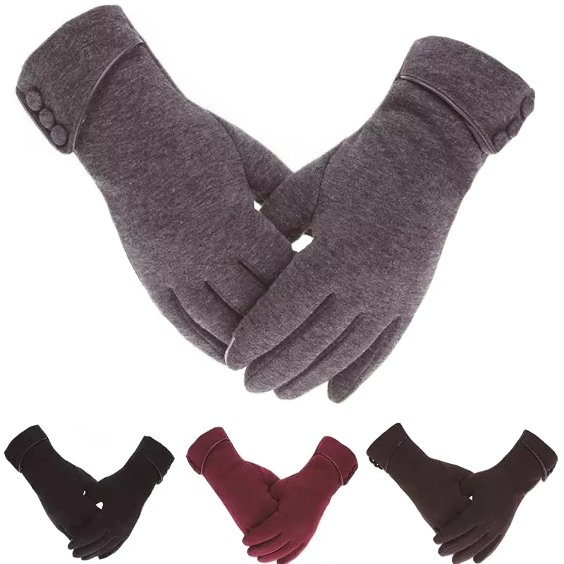

Женские зимние перчатки для сенсорных экранов, Осенние теплые перчатки, перчатки на запястье, ветрозащитные перчатки для вождения и лыжног...