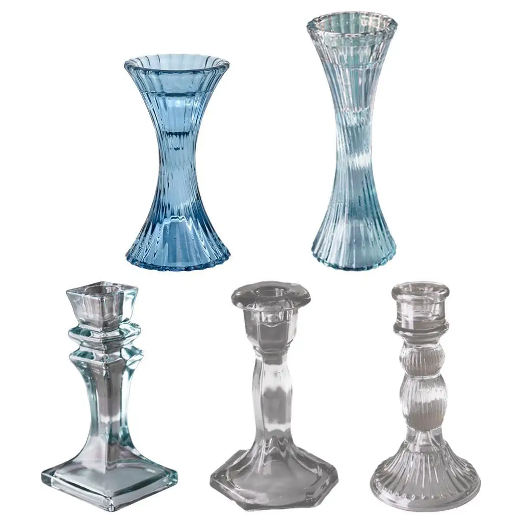 

Glass Candle Holders, Vintage Candlestick Stand, Home Living Room Decor, Table Centrepiece Decor, Create Relaxing Atmosphere