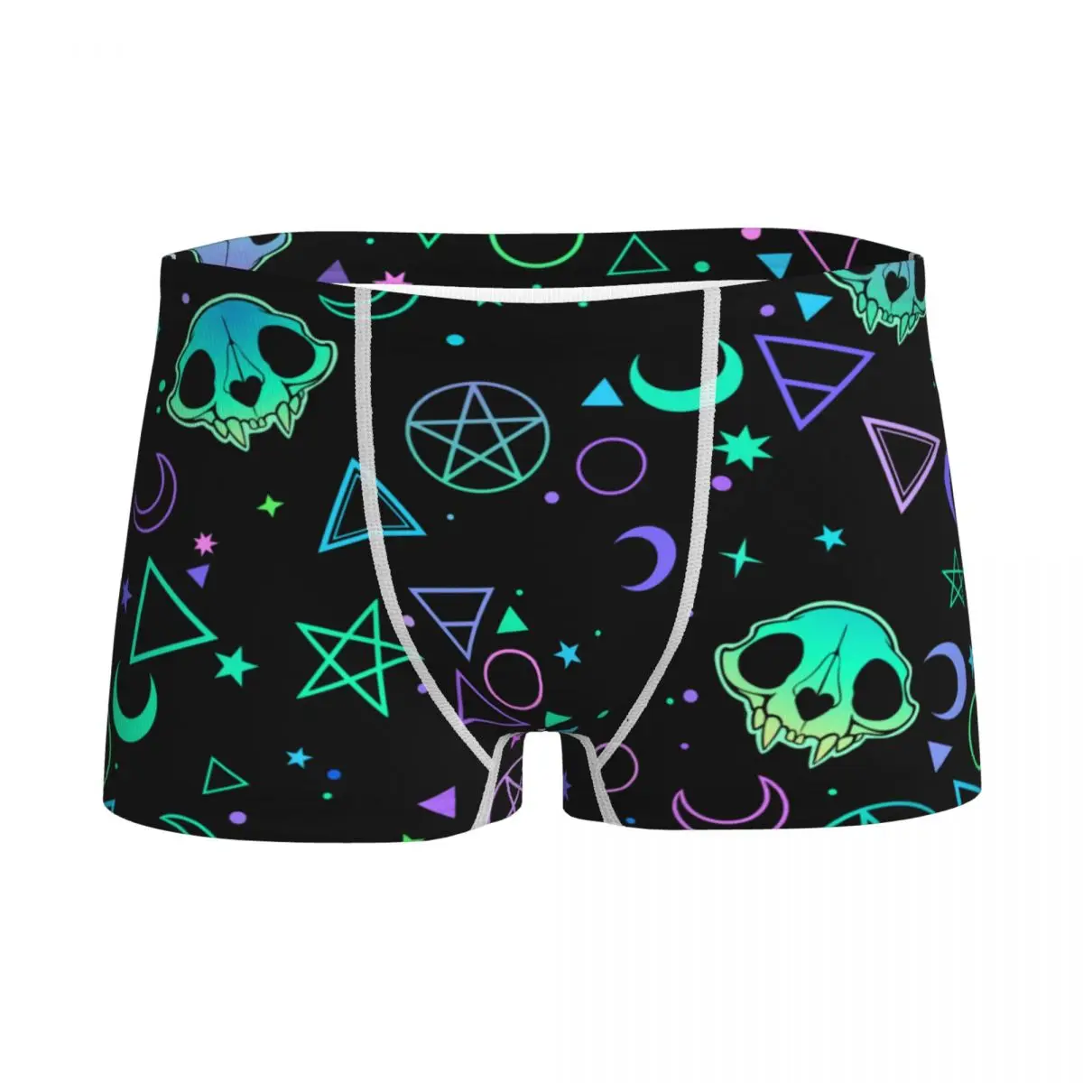 

Men Boys Underwear Cat Skull Youth Briefs Boxer Shorts Geometric Pattern Teenagers Cotton Underpants