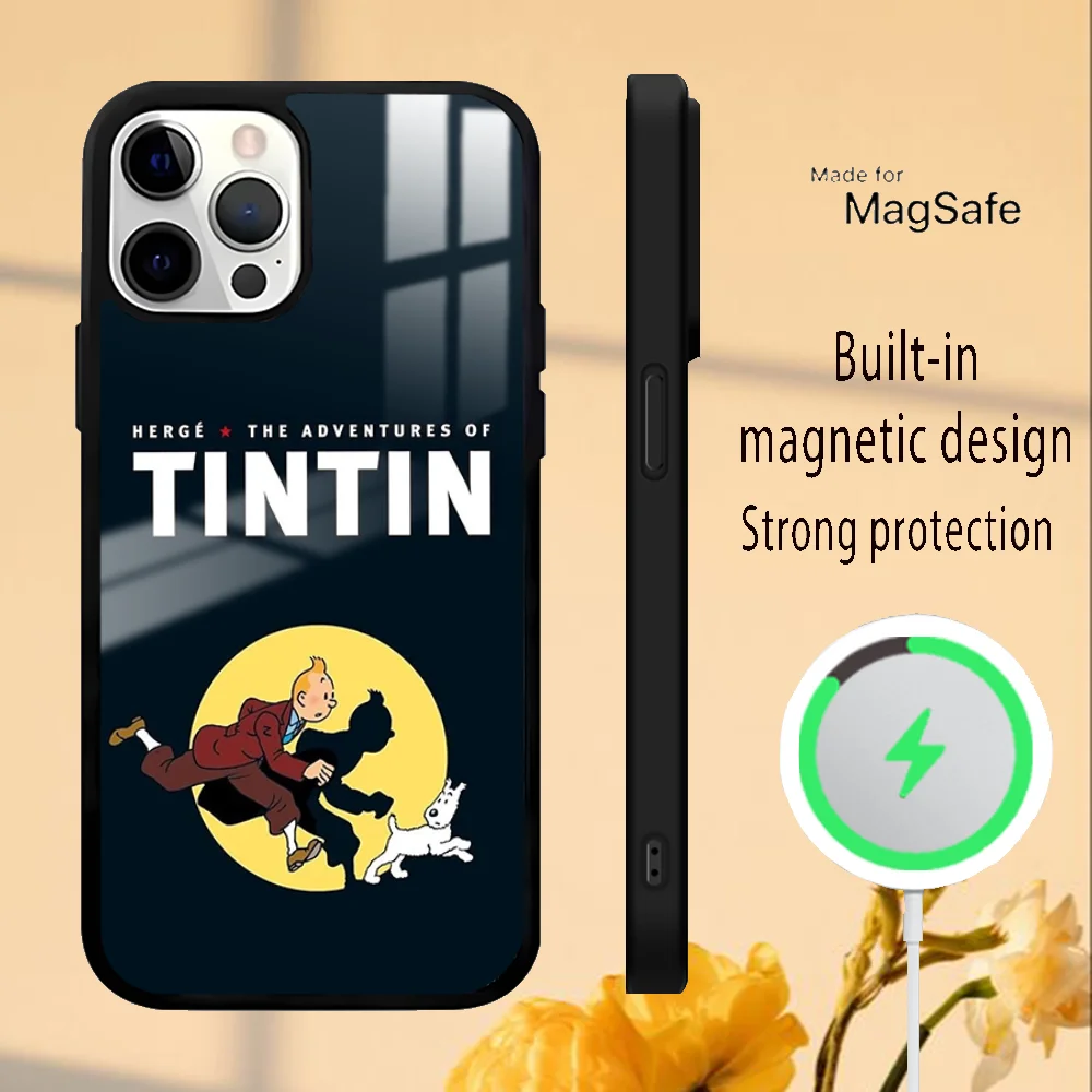 Чехол для телефона Funny The Adventures Of T-tintins iPhone 16 15 14 13 12 11 PRO MAX PLUS мини-магнитный