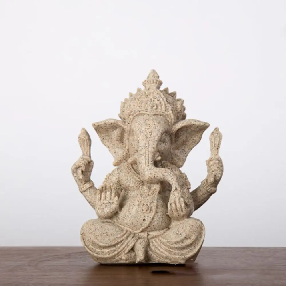 Статуэтка слона из песчаника Ganesha Индия сидящая статуэтка украшение песчаная